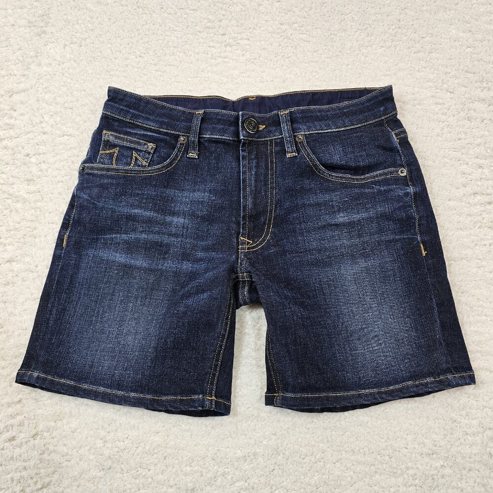 True Religion Jean Shorts Lauren Women’s 24 6" Inseam Blue Made In Italy Stretch